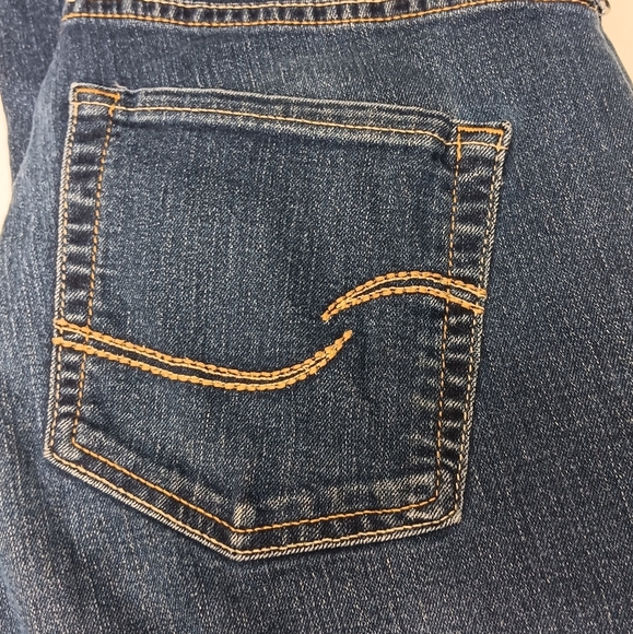 Y2K VTG Levi Signature Curvy Bootcut Jeans Low Rise Wm 10M Dark Wash Solid Blue - Picture 7 of 13